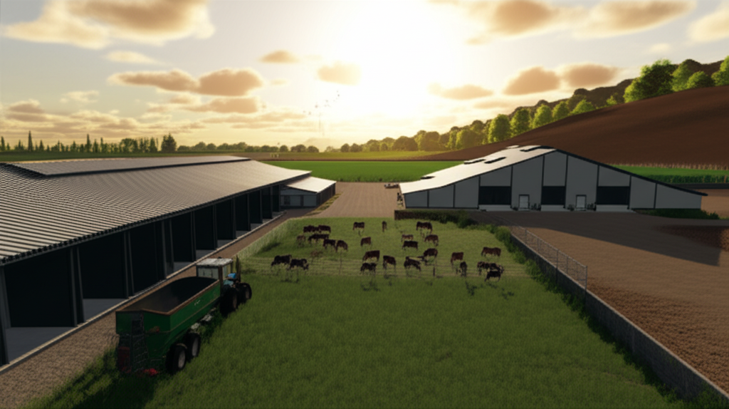 Farming Simulator 22 - Construction d'une ferme d'élevage complète