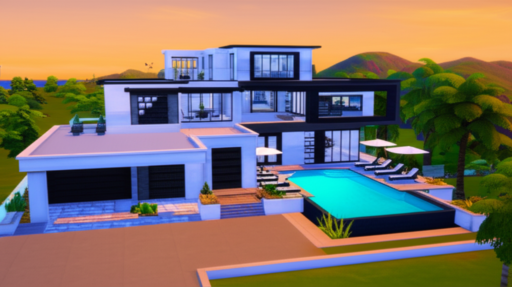 The Sims 4 - Construction d'un manoir moderne de luxe